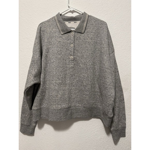 MWL Make Weekends Longer Gray Collared Sweatshirt Size 2X - Picture 2 of 14